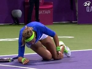 Вікторія Азаренко провела половину матчу із травмою ноги