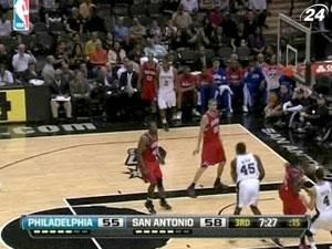21 очко Паркера допомогло "Сан-Антоніо" здолати "Філадельфію" 21 очко Паркера допомогло "Сан-Антоніо" здолати "Філадельфію"