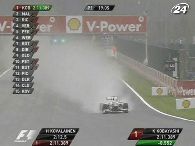 Формула-1: Негода зіпсувала командам обидві стартові сесії у Бельгії