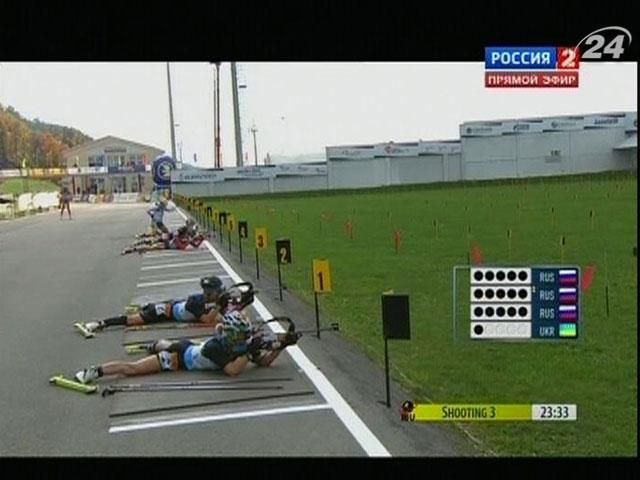 В смешанной эстафете летнего биатлона основная команда Украины финишировала пятой