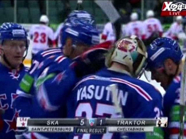 Дебютант СКА парировал 24 броска "Трактора" Дебютант СКА парировал 24 броска "Трактора"