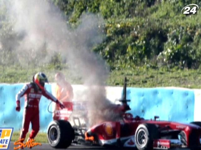 Формула-1: На автомобілі Де ла Роси спалахнуло полум’я