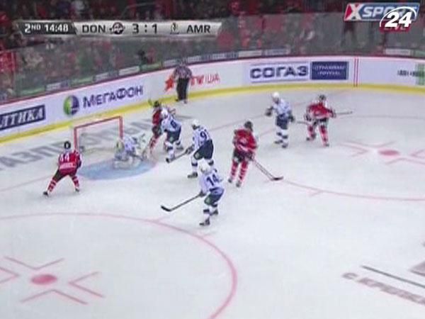 КХЛ: Пропустивши першим, "Донбас" розгромив "Амур" КХЛ: Пропустивши першим, "Донбас" розгромив "Амур"