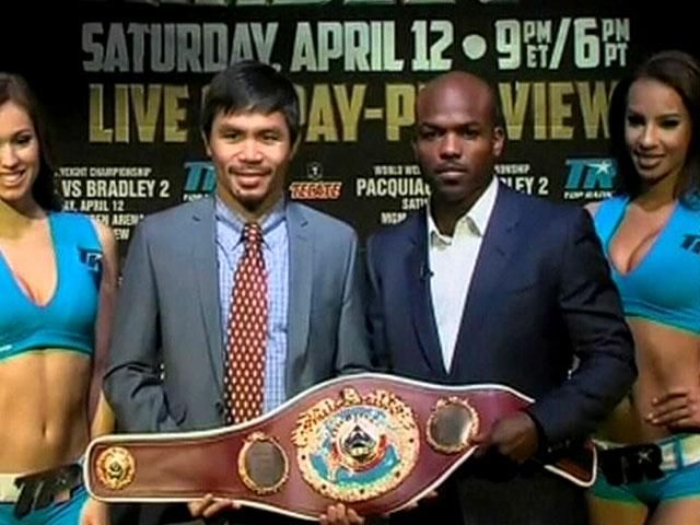 Брэдли и Пакьяо провели промоцию боксерского боя в Нью-Йорке Брэдли и Пакьяо провели промоцию боксерского боя в Нью-Йорке