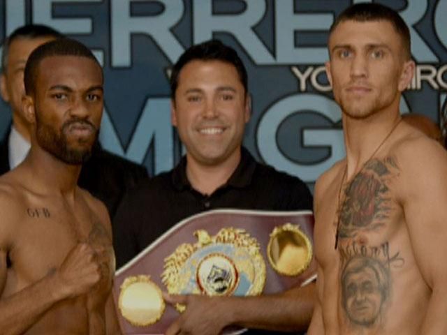 Василь Ломаченко і Гері Рассел показали однакову вагу – 56,9 кг Василь Ломаченко і Гері Рассел показали однакову вагу – 56,9 кг