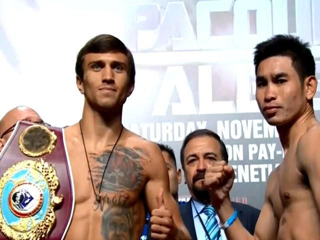 Бокс. Ломаченко и Пирийяпиньо показали одинаковый вес Бокс. Ломаченко и Пирийяпиньо показали одинаковый вес