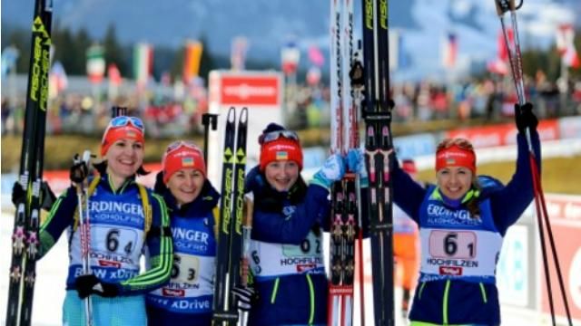 Українська жіноча збірна з біатлону подарувала феєричну перемогу в естафеті Українська жіноча збірна з біатлону подарувала феєричну перемогу в естафеті