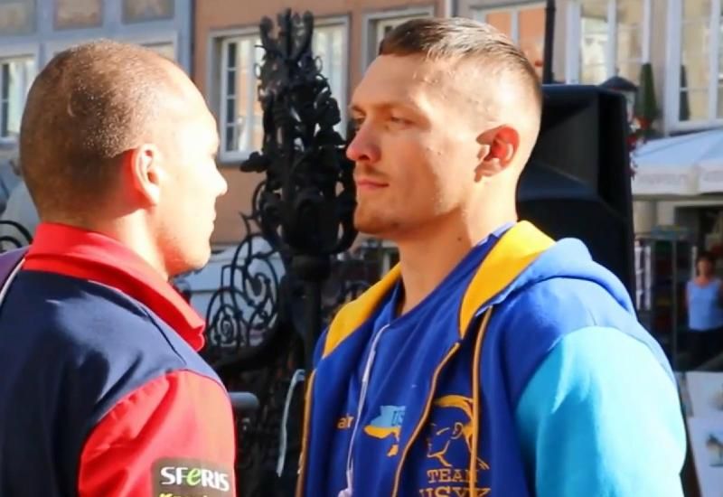 Усик и Гловацки провели дуэль взглядов Усик и Гловацки провели дуэль взглядов