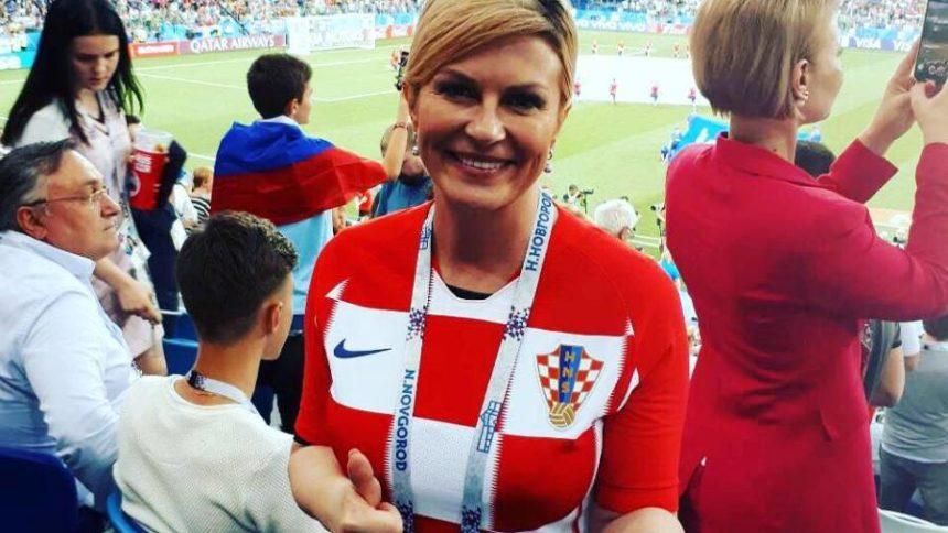 Президент Хорватии танцевала вместе с игроками в раздевалке: видео