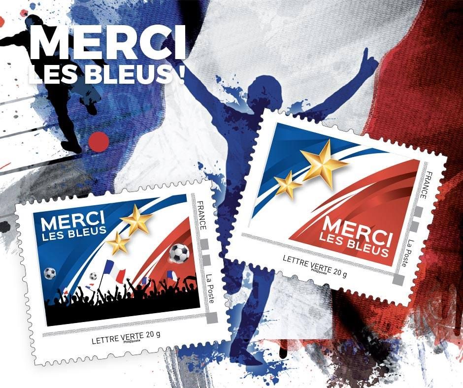 Во Франции выпустили марки в честь победы сборной на Чемпионате мира по футболу