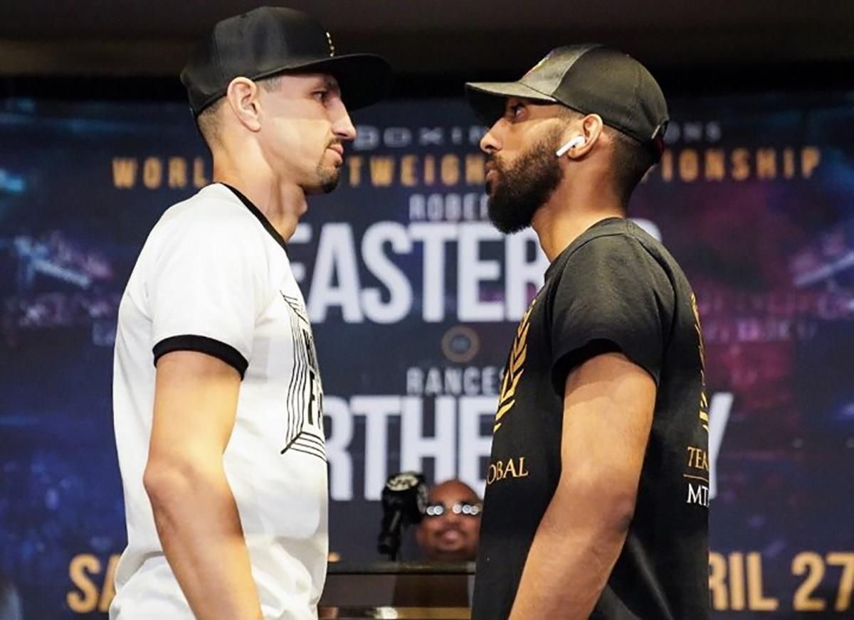 Українець Постол провів дуель поглядів перед боєм з французьким боксером: фото Українець Постол провів дуель поглядів перед боєм з французьким боксером: фото