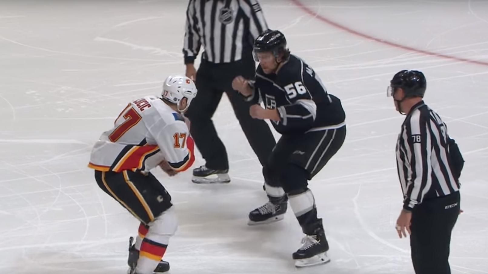 Два 100-килограммовых хоккеиста устроили драку во время матча НХЛ – видео