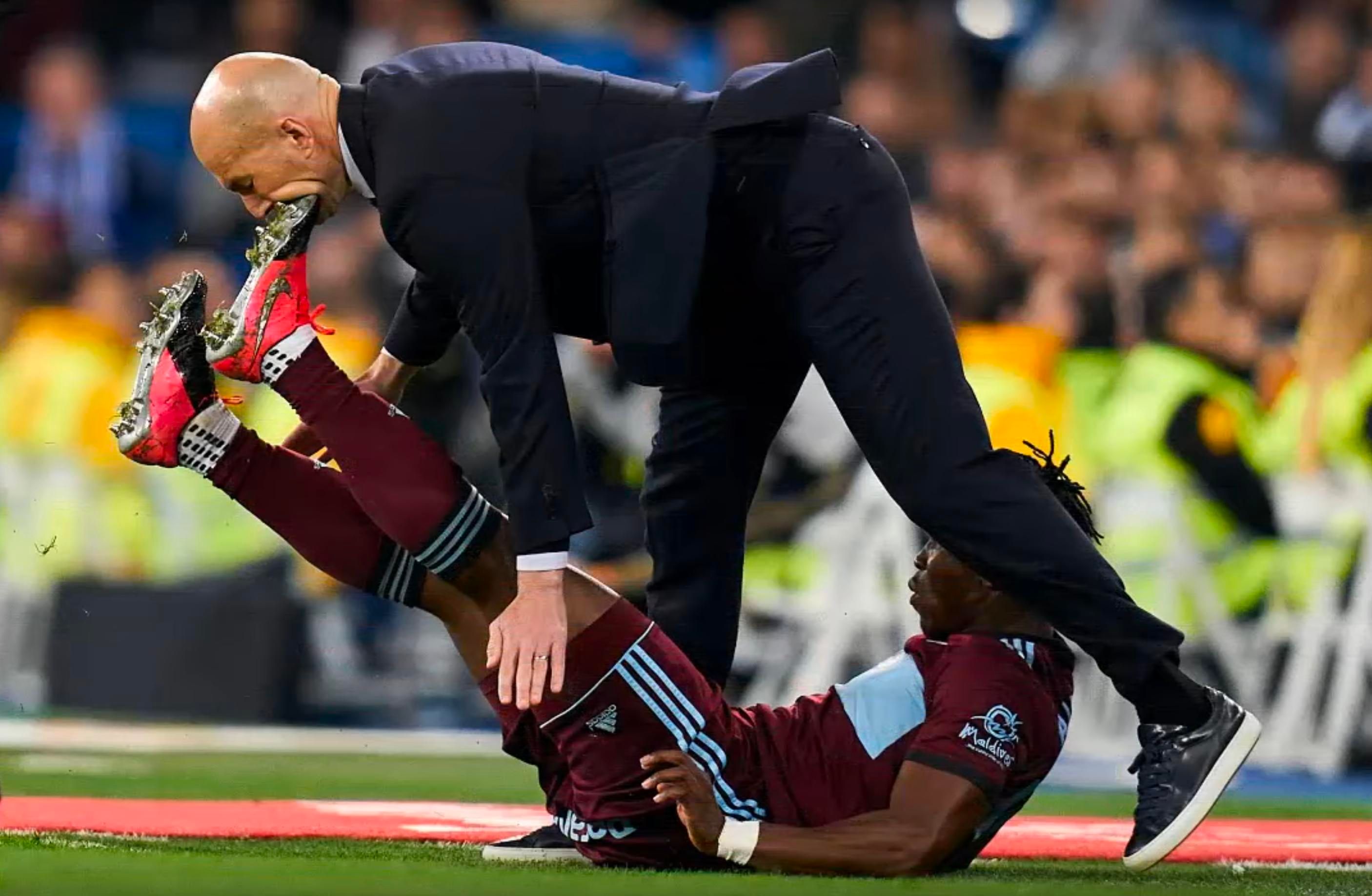 Зідан отримав удар бутсою в обличчя під час матчу "Реалу": фото та відео Зідан отримав удар бутсою в обличчя під час матчу "Реалу": фото та відео