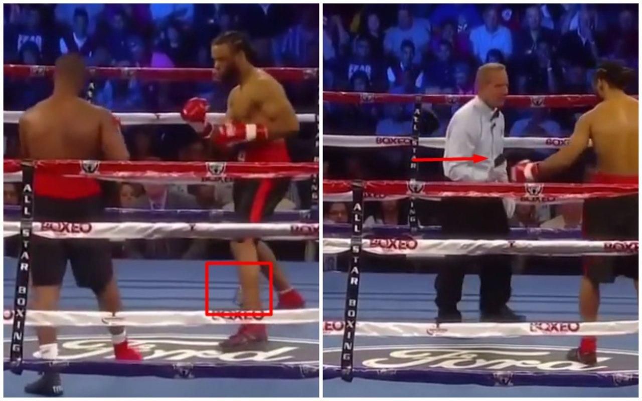 У боксера прямо во время боя из трусов выпал мобильный телефон – смешное видео