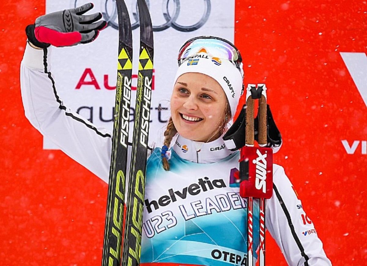 Олимпийская чемпионка по лыжным гонкам потренировалась в компании медведя