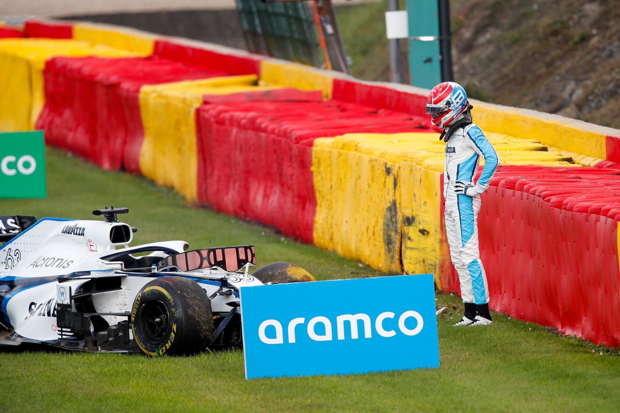 Формула-1: Расселл и Джовинацци попали в тяжелую аварию на гран-при Бельгии – видео