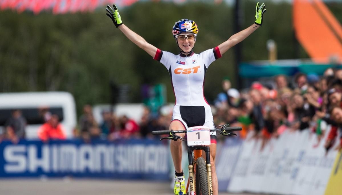 Украинка Беломоина завоевала золото в маунтинбайке в Италии Украинка Беломоина завоевала золото в маунтинбайке в Италии