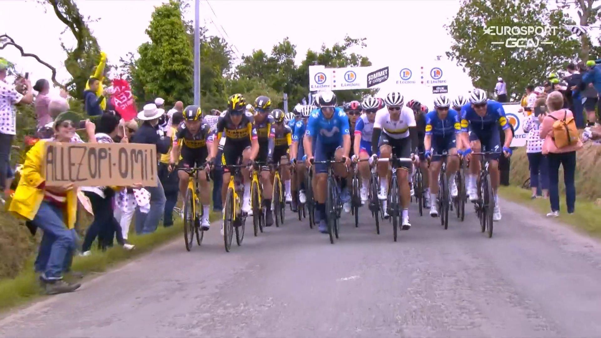 Полиция задержала болельщицу, которая вызвала массовое падение велосипедистов на "Тур де Франс"