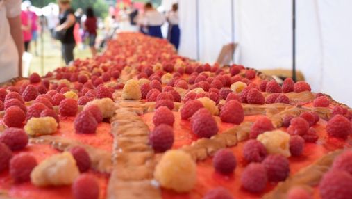 Нереальна смакота: на Вінниччині спекли найбільший в Україні малиновий пиріг
