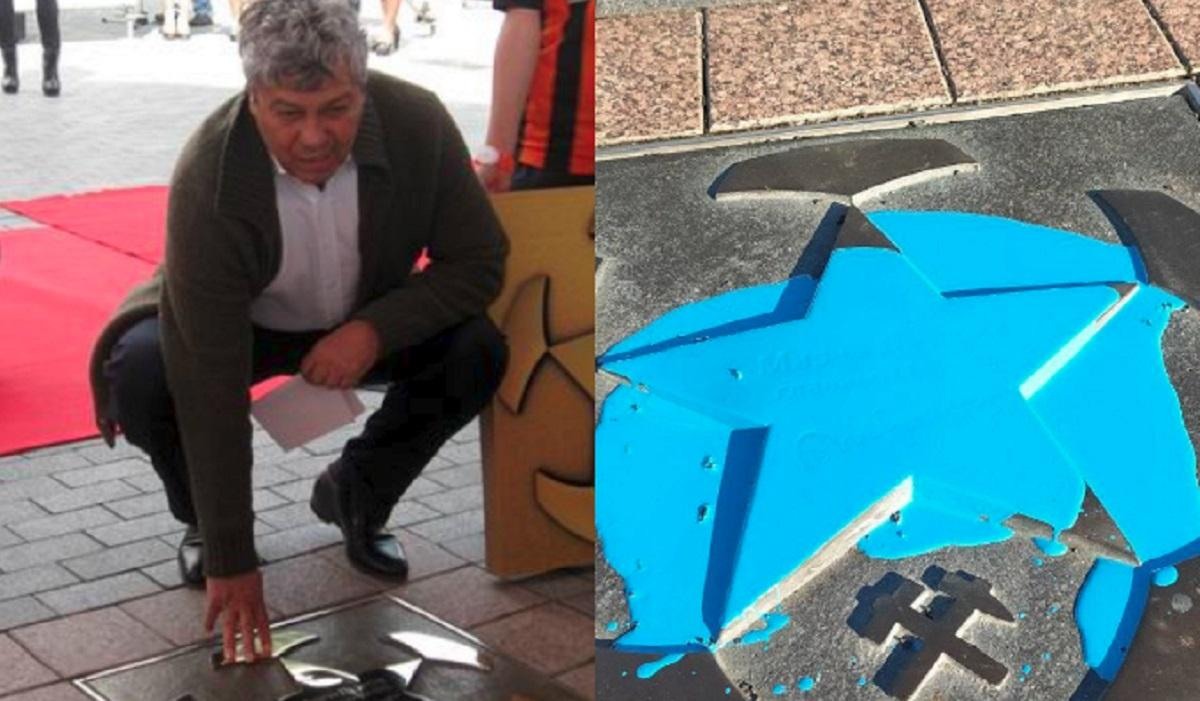 Фанати Шахтаря залили зірку Луческу синьою фарбою у Донецьку: фото - новини Динамо - Спорт 24