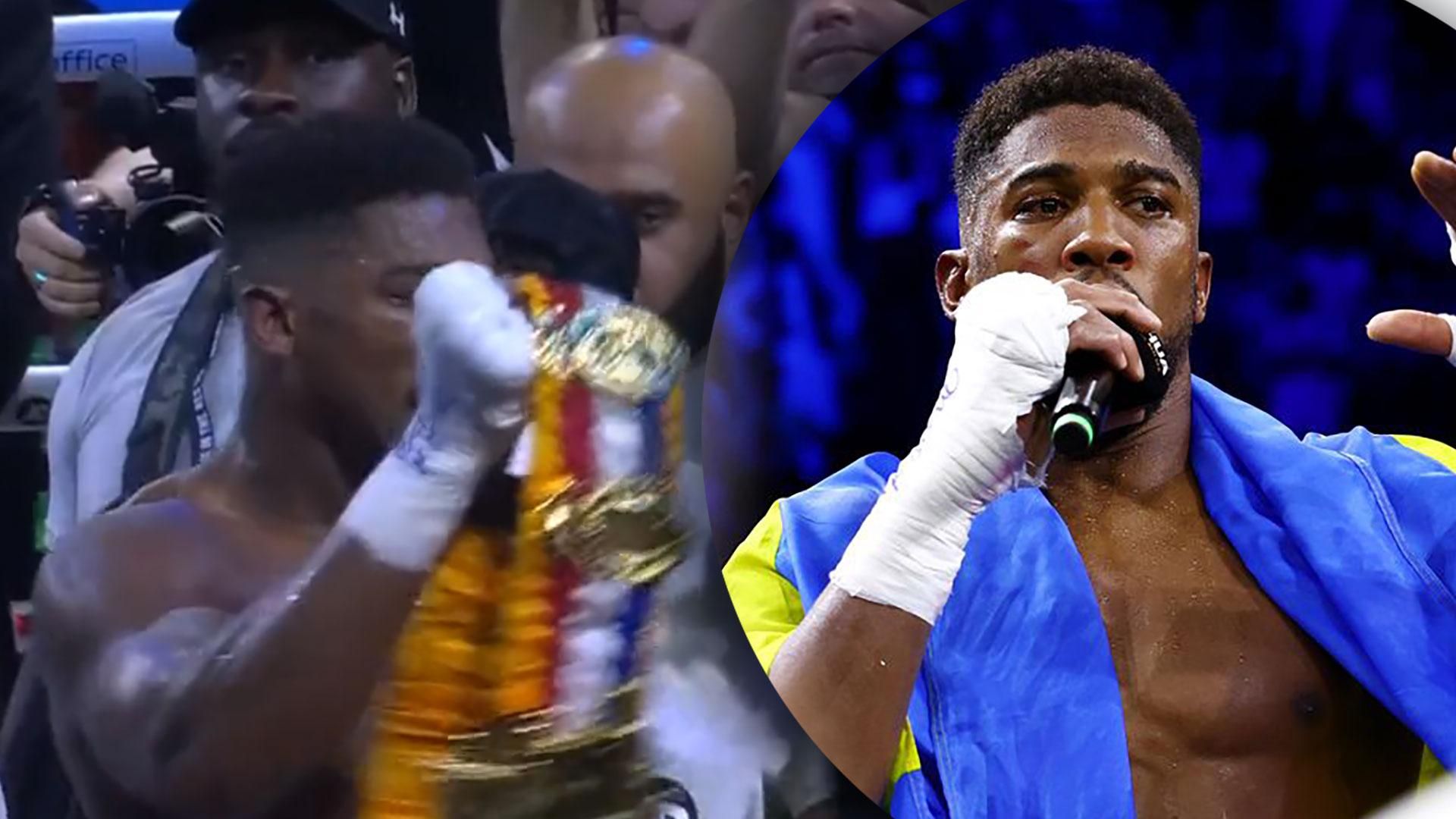 Как Энтони Джошуа швырнул пояса после поражения Александру Усику - видео Как Энтони Джошуа швырнул пояса после поражения Александру Усику - видео