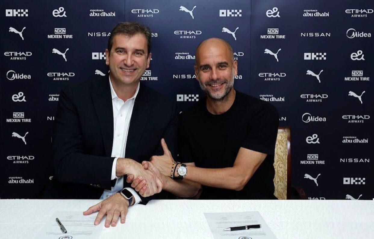 Хосеп Гвардіола після продовження контракту Хосеп Гвардіола після продовження контракту