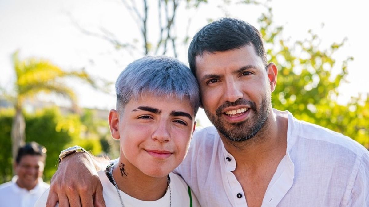Серхіо Агуеро разом із сином Серхіо Агуеро разом із сином