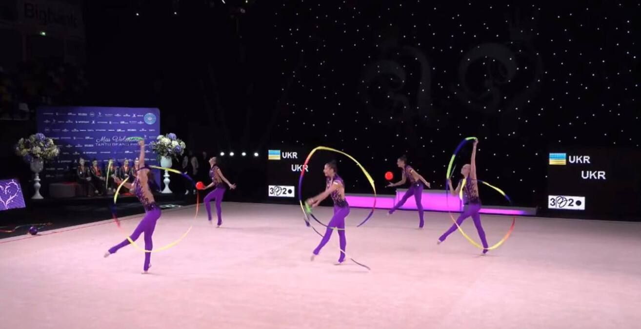 Украинские гимнастки на соревнованиях Украинские гимнастки на соревнованиях