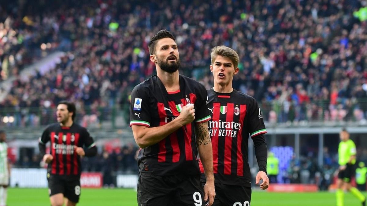 Наполи Милан видео гола Жиру - ответный матч 1/4 финала Лига чемпионов 2022-2023