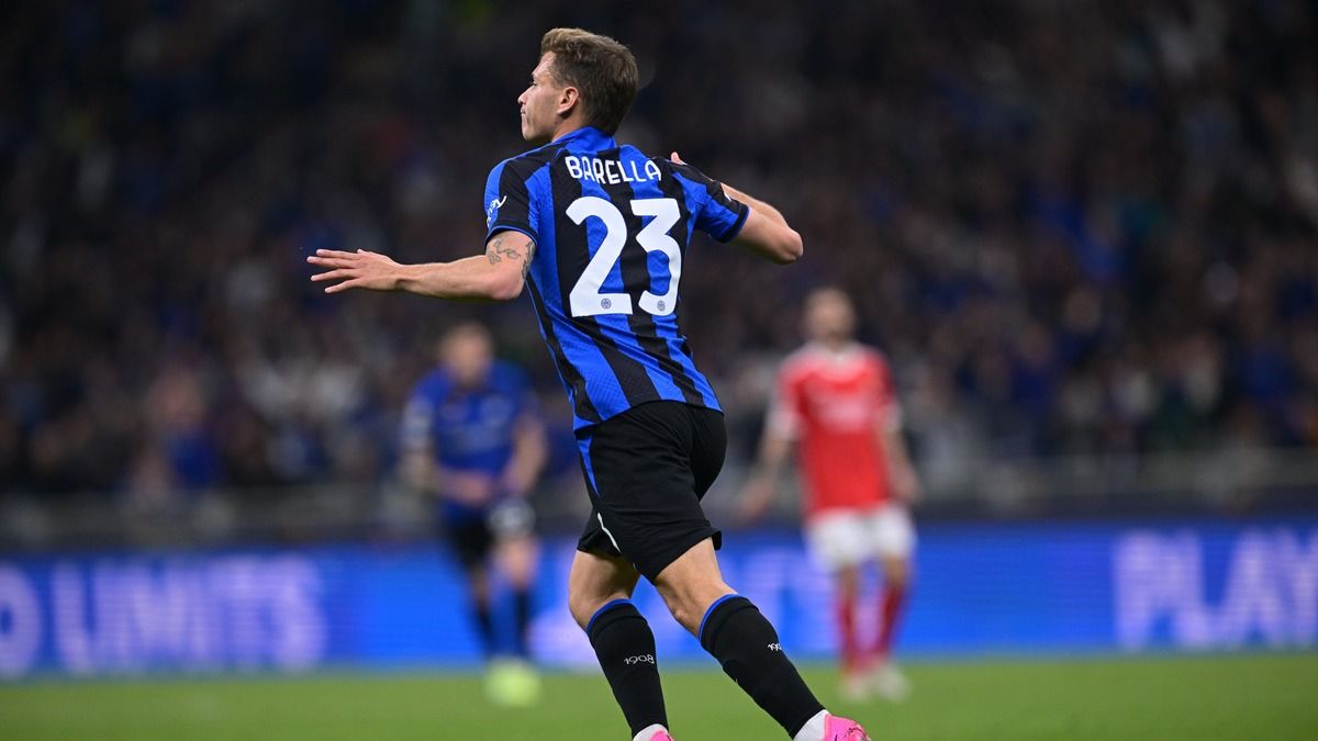 Интер Бенфикаи видео гола Бареллы - четвертьфинал Лига чемпионов 2022-2023 Интер Бенфикаи видео гола Бареллы - четвертьфинал Лига чемпионов 2022-2023