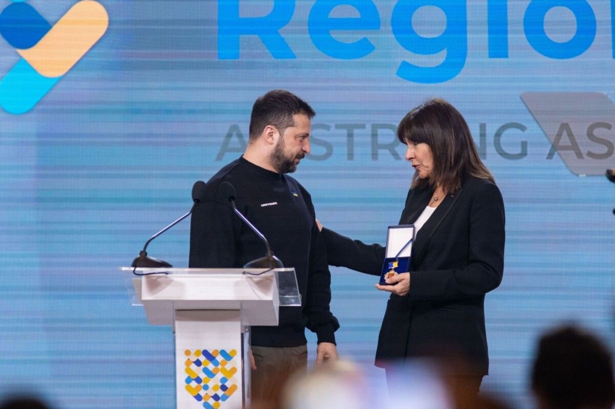 Володимир Зеленський та Анн Ідальго Володимир Зеленський та Анн Ідальго