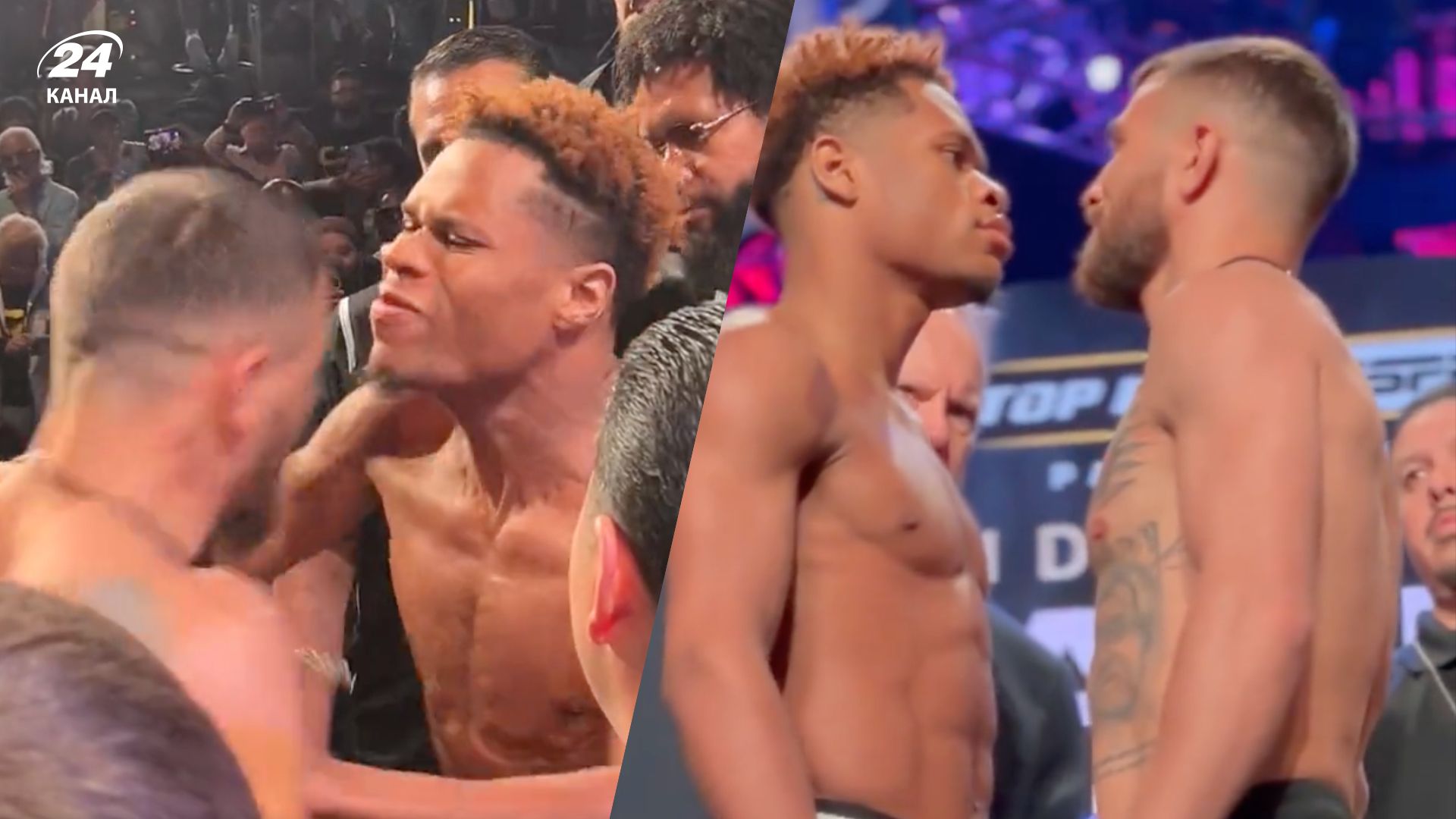 Хейни толкнул Ломаченко на дуэли взглядов Хейни толкнул Ломаченко на дуэли взглядов