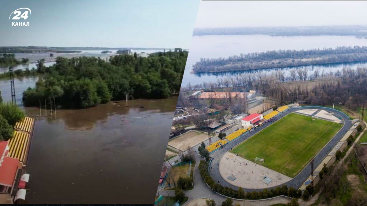 Підрив Каховської ГЕС – вода затопила стадіон ФК Енергії – фото наслідків