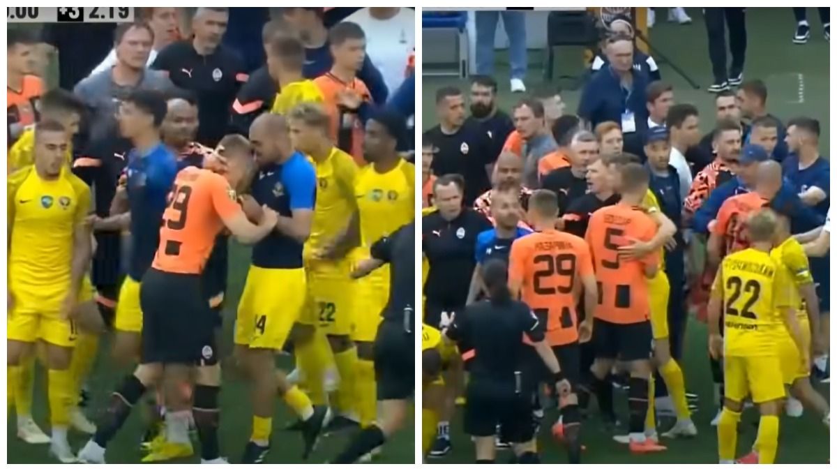 Масова бійка у матчі Шахтар - Дніпро-1 - яке покарання отримали футболісти