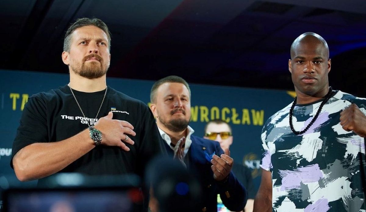 Усик, Красюк та Дюбуа на пресконференції Усик, Красюк та Дюбуа на пресконференції