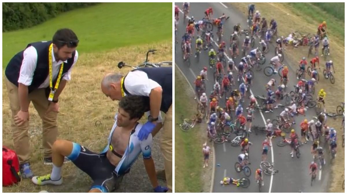 Аварія на 14-му етапі велогонки Тур де Франс - відео