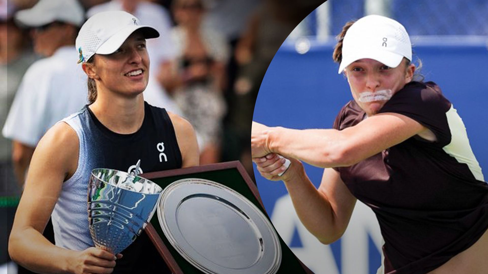 Ига Швентек на тренировке Ига Швентек на тренировке