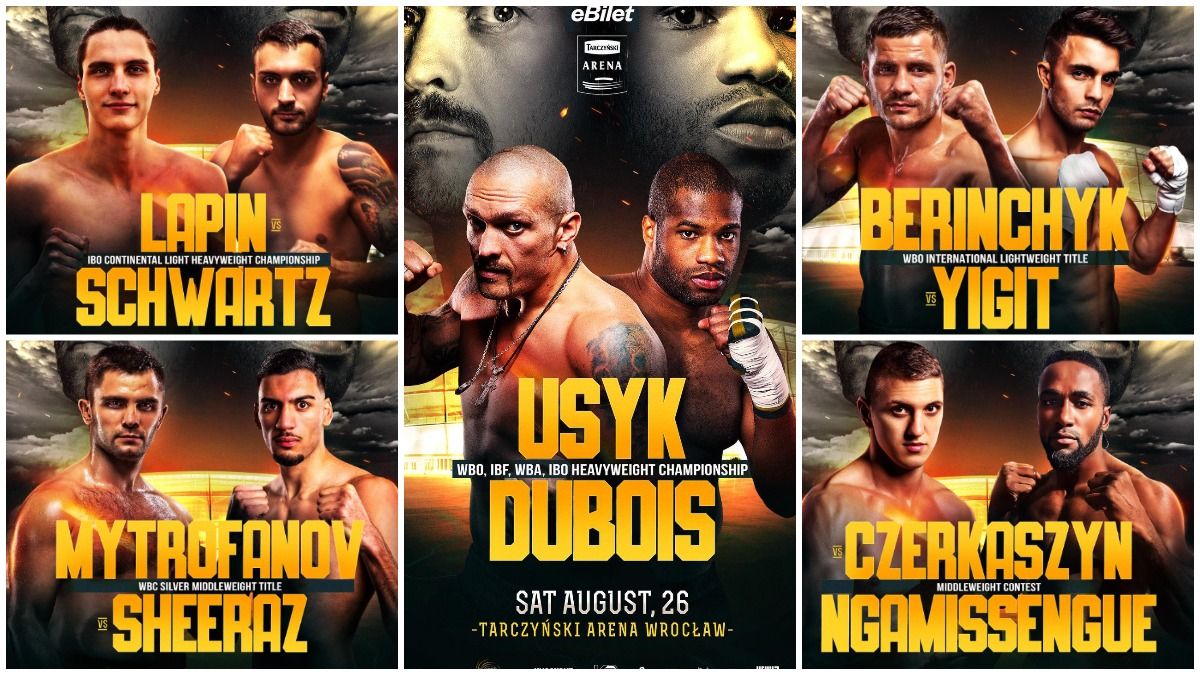 Вечір боксу Усик - Дюбуа усі поєдинки андеркарду 26 серпня 2023 року Вечір боксу Усик - Дюбуа усі поєдинки андеркарду 26 серпня 2023 року