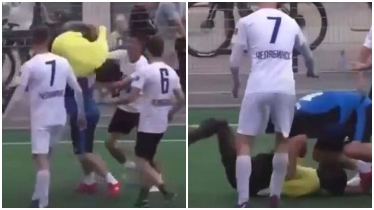 В Росії під час футбольного матчу побили арбітра з Камеруну – відео