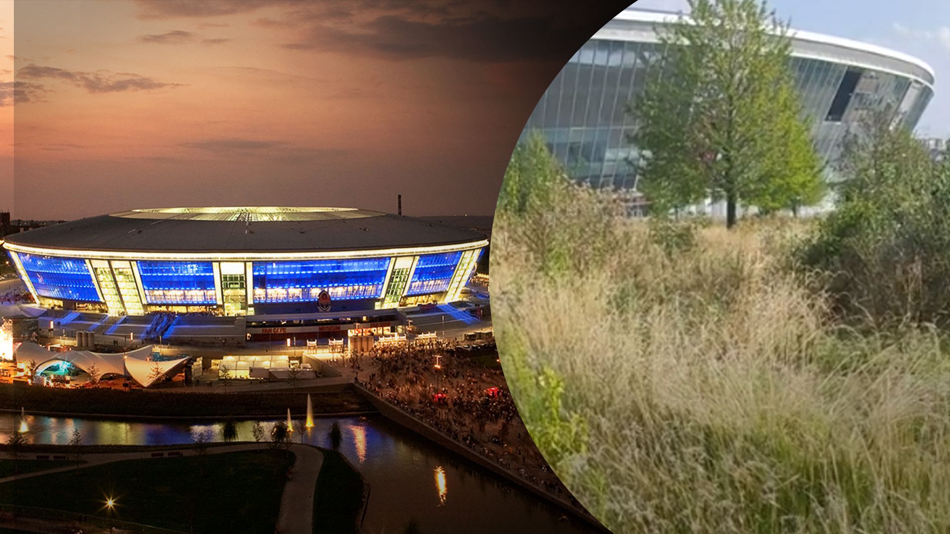 "Донбасс Арена" до и во время "русского мира" "Донбасс Арена" до и во время "русского мира"