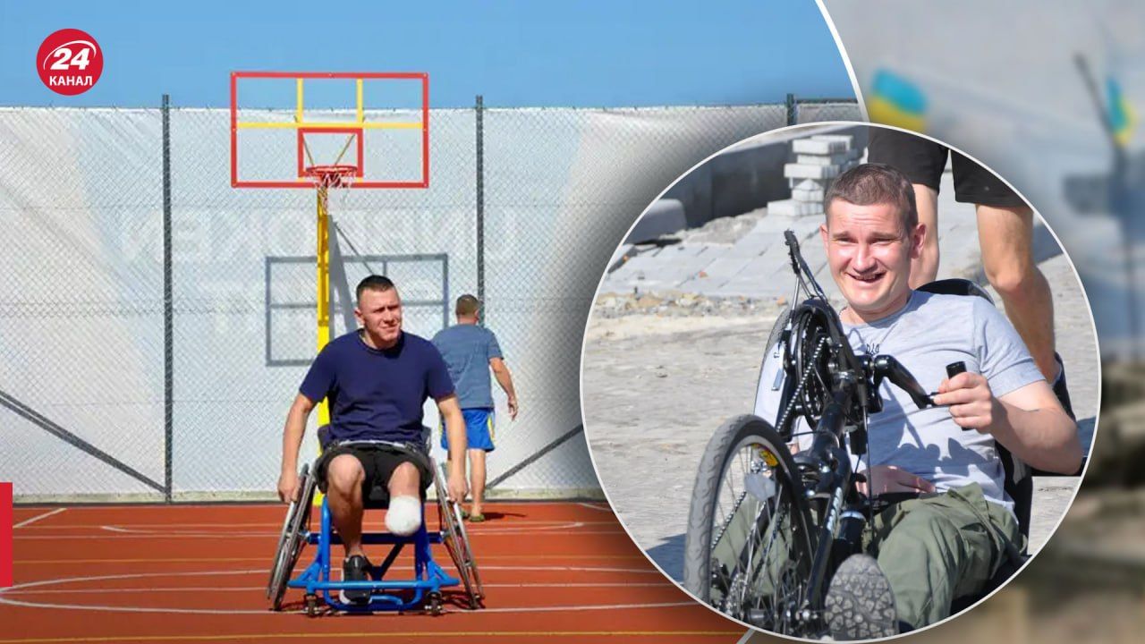 Ветераны во время занятия адаптивными видами спорта Ветераны во время занятия адаптивными видами спорта