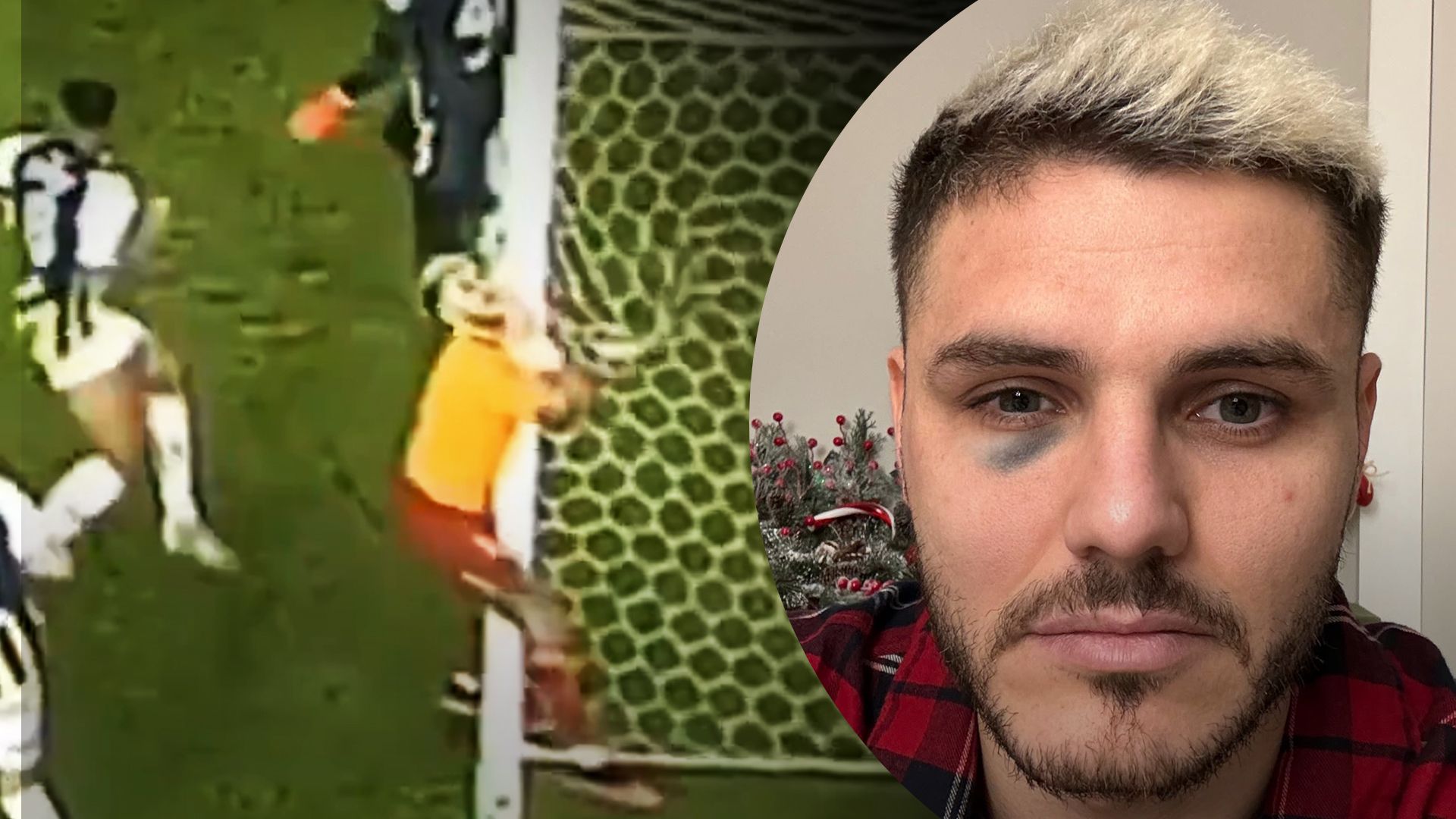 Мауро Ікарді врізається у стійку Мауро Ікарді врізається у стійку