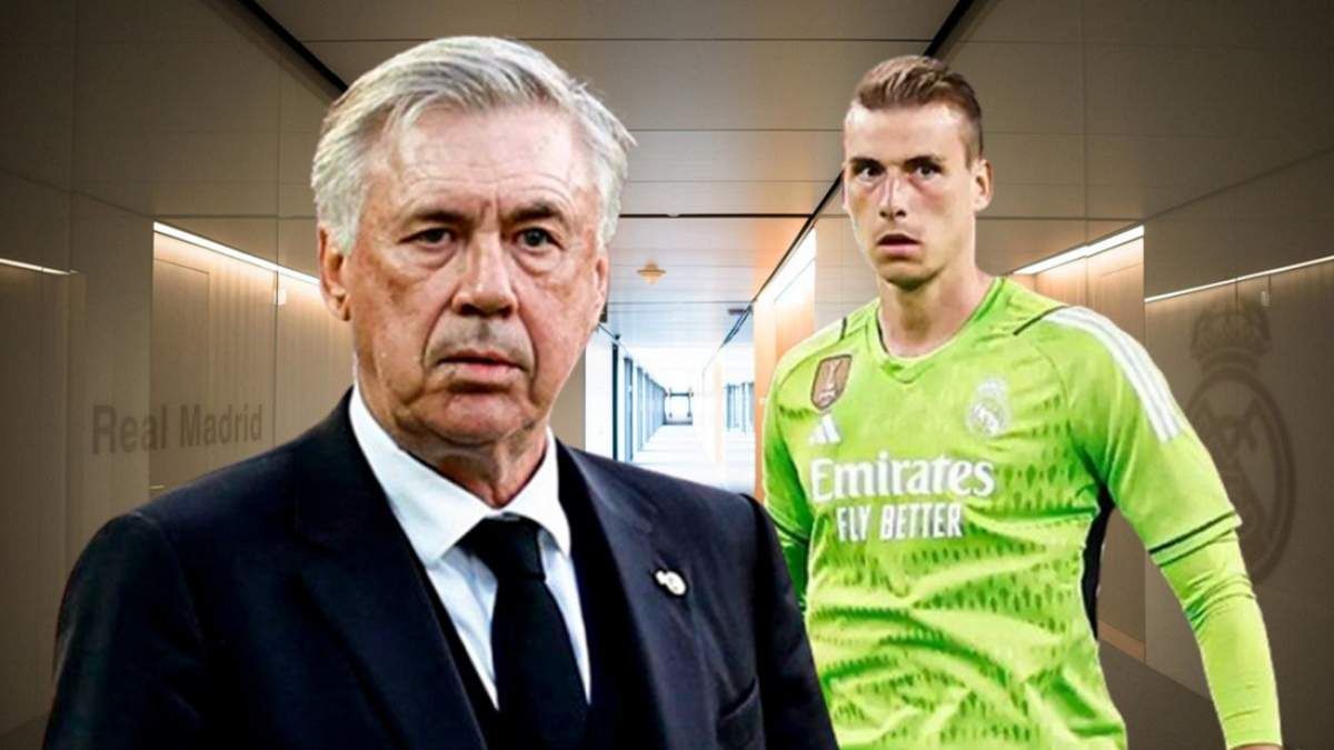 Карло Анчелотти и Андрей Лунин Карло Анчелотти и Андрей Лунин