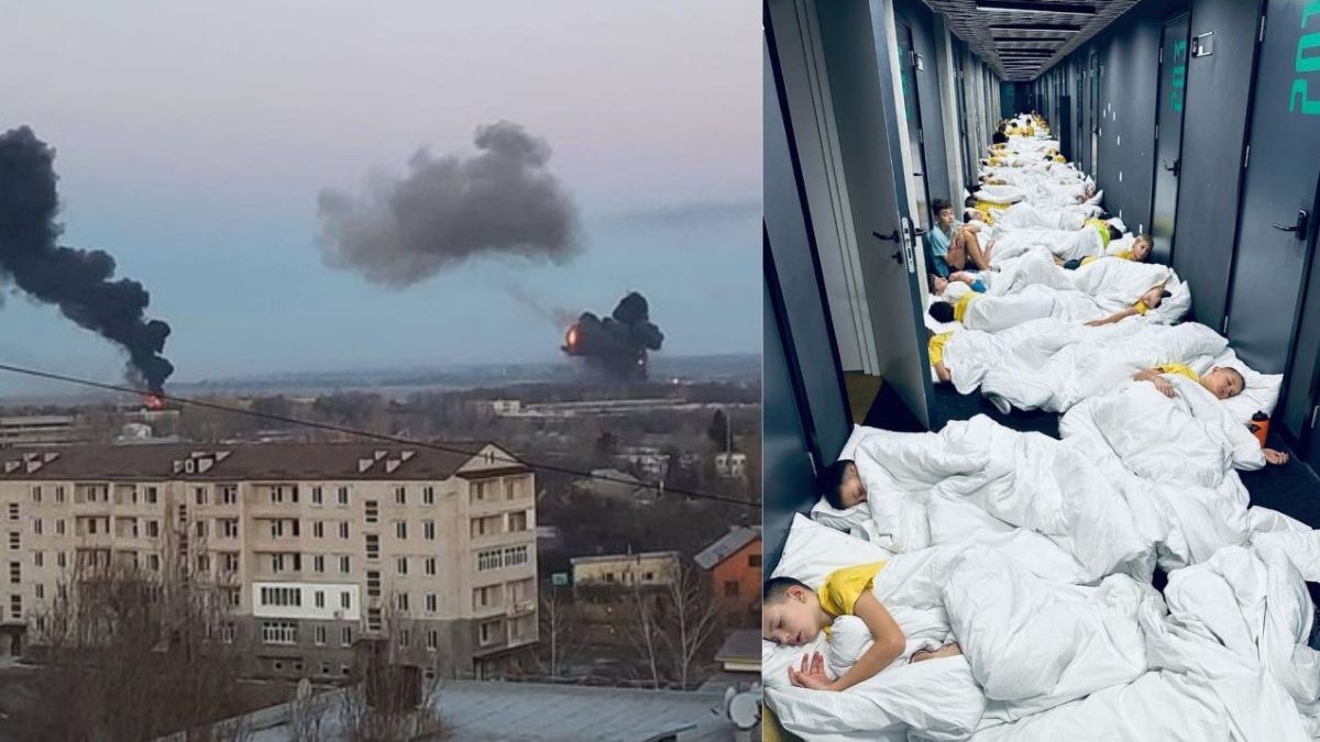 Украинские дети во время обстрелов Украинские дети во время обстрелов