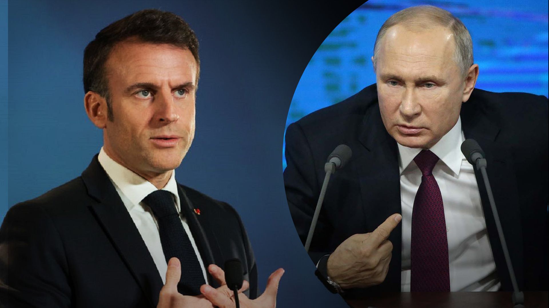 Эммануэль Макрон и Владимир Путин Эммануэль Макрон и Владимир Путин