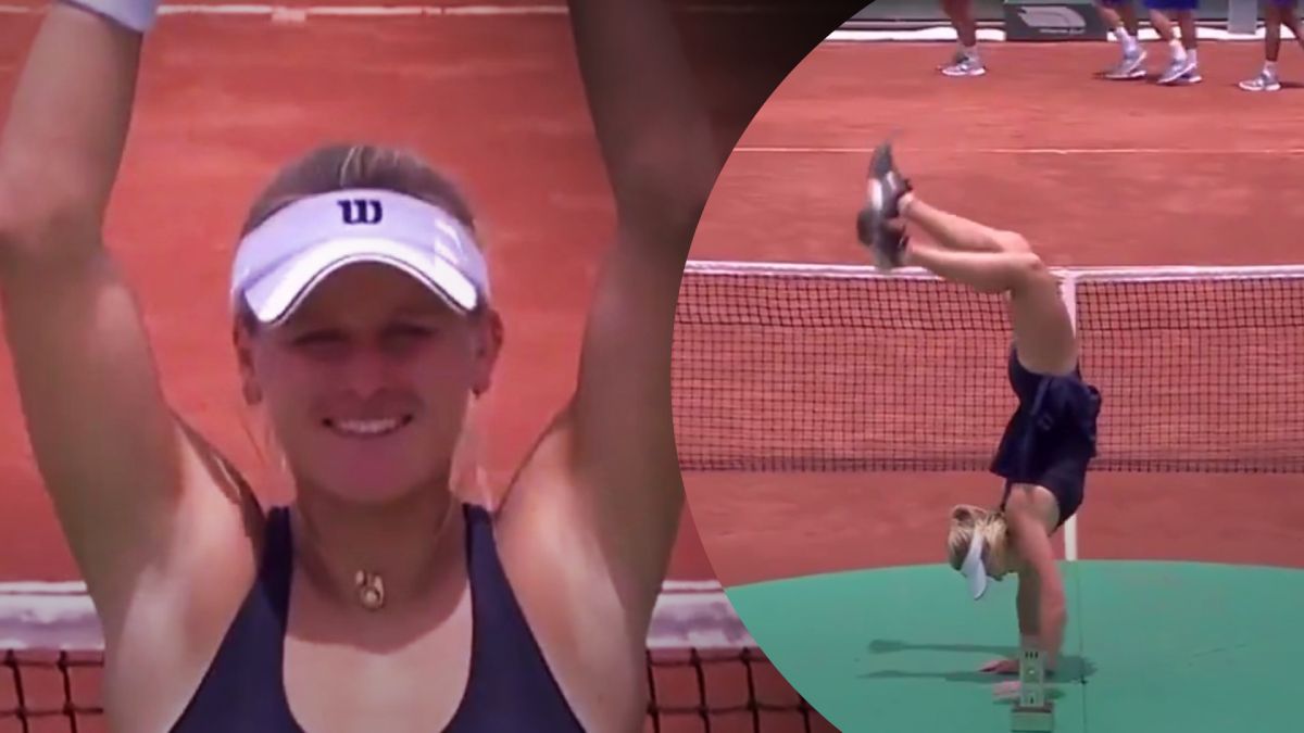 Американская теннисистка Пейтон Стернс в стойке отпраздновала победу в Марокко