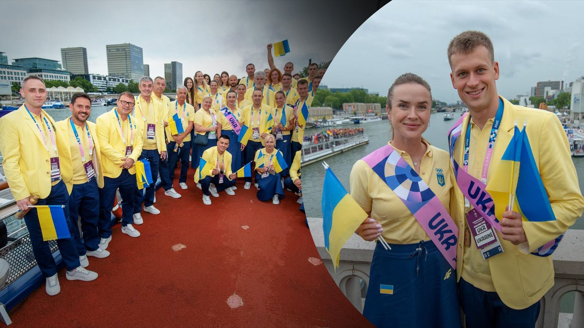 Выход Украины на церемонии открытия Олимпиады-2024 Выход Украины на церемонии открытия Олимпиады-2024