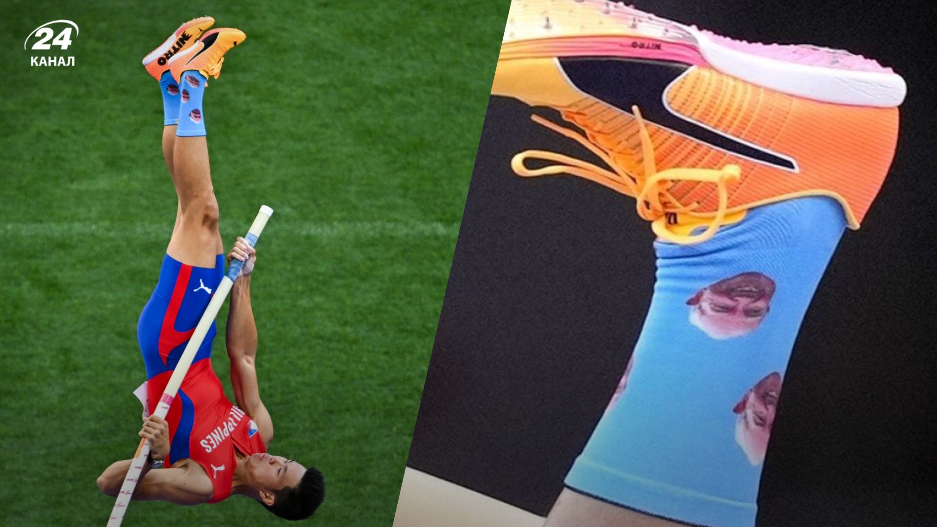 Эрнест Джон Обиена в необычных носках Эрнест Джон Обиена в необычных носках