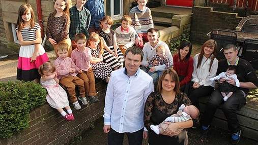 В Великобритании живет семья с 16 детьми (Фото)