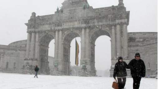 Снегопады в Бельгии установили столетний рекорд